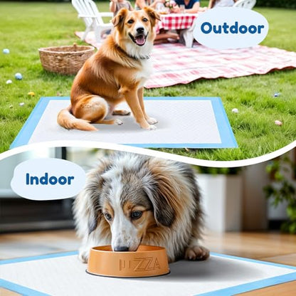 Super Absorbent Waterproof Dog and Puppy Pet Training Pad, Housebreaking Pet Pad, 50-Count Extra Middle-Size, 28’’X34’’, Blue