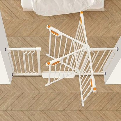 owlie Baby Gate for Stairs - 29-57'' Wide,No Drilling, Pressure Mount, White (30.5'' Tall) - color: White, size: Wide 29-57''