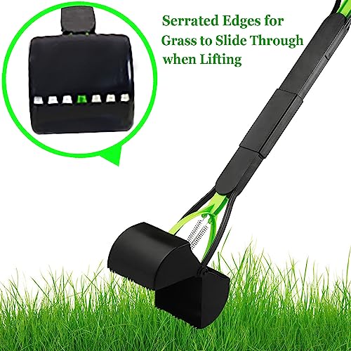 ienjoyed Pooper Scooper, Large Pooper Scooper for Dogs Heavy Duty, Dog Pooper Scooper with Long Handle & High Strength Durable Spring, Foldable Dog Poop Pick Up (32-inch) (32-inch(Green)) - size: 32-inch(Green)