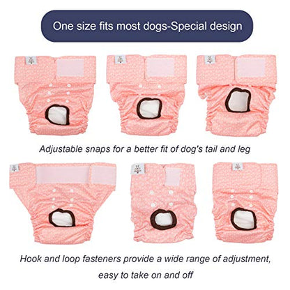 CuteBone Dog Diapers Female Washable Small Medium Large 3 Pack Reusable Doggie Diapers Puppy Period Pants for Doggy Heat Cycle Peeing - size: M
