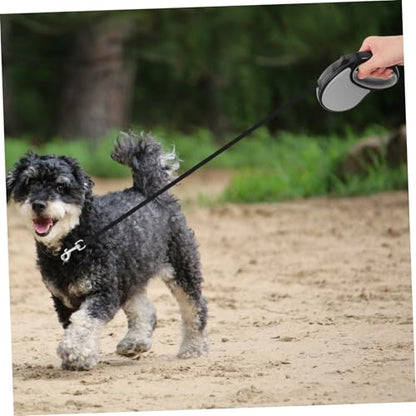 5M Retractable Dog Leash for Pets Automatic Telescopic Traction Rope with Braking System Black Dog for Easy Gripping