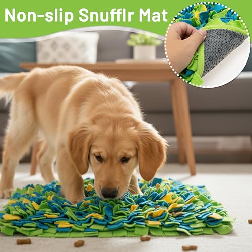 Snuffle Mat for Dogs, Interactive Dog Toys for Slow Feeding & Smell Training Indoor Outdoor, Enrichment Pet Foraging Mat for Small, Medium & Large Dogs, Rabbit, Puppy, Cat, (16"*22")