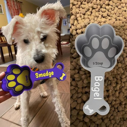 ubjva Personalized Dog Food Scoop Custom Dog Food Measuring Cup with Name Pet Accessories Gifts for Pet Lover - color: Dog Paws
