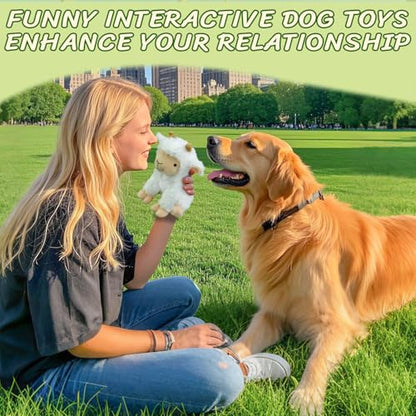 Squeaky Stuffed Dog Toys，Plush Sheep Shape Dog Toy， Indoor&Outdoor Playing Dog Toys to Keep Them Busy, Chew Toys for Large Medium Small Puppies - color: White