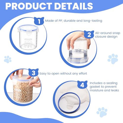 Hushee 3 Pcs Canned Dog Food Storage Container 27oz Airtight PP Canister with Leakproof Lid Reusable Airtight Can Cover Pet Food Container, Odor Control, Dishwasher Safe Keep Can Fresh in Fridge