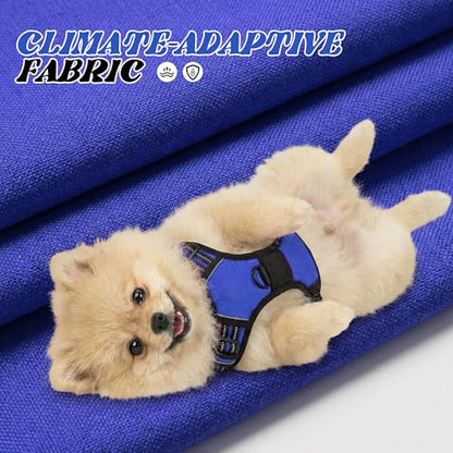 Funfox No Pull Dog Harness, Adjustable Pet Vest with Control Handle & Front Clip, Reflective Design for Small Medium Large XL Dogs, Blue L - color: Blue, size: L