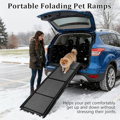 71" x 20" Dog Ramp for Car, Folding Pet Stair Ramps for Truck, SUV, Portable Pet Steps Load-Bearing 200LBS with Non-Slip Surface