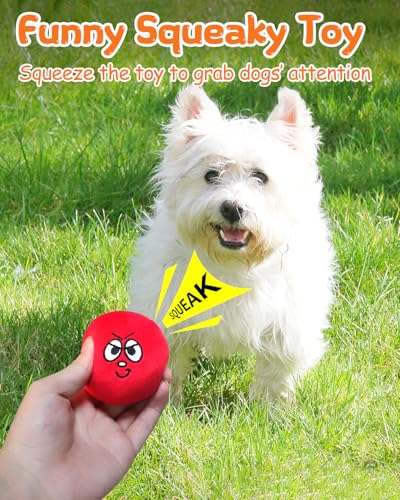 Squeaky Dog Toys, Interactive Soft Plush Puppy Toy Balls for Small Medium Breed, Cute Stuffed Pet Teething Ball Pack to Keep Dogs Busy - size: Small