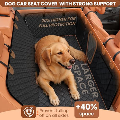 A-Pce Dog Car Seat Cover for Back Seat, Hard Bottom Back Seat Extender for Dogs, Back Seat Pet Cover for Dogs - Supports 400lbs, Waterproof Heavy Duty Scratch Dog Hammock for Car SUV and Small Truck - size: XL