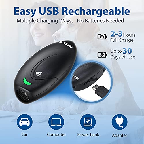 Dog Barking Control Devices 3 Modes Ultrasonic Dog Training and Anti-Barking Device Rechargeable Dog Barking Deterrent Devices,Alternative to Anti bark Collar,Barking Silencer Indoor and Outdoor - color: Black2 Dog Bark Deterrent Devices