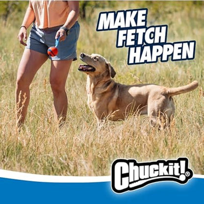 Chuckit! Ultra Tug Dog Toy - Ultra Ball on a Durable Nylon Cord Handle - Fetch and Tug-of-War Toy for Dogs - Size Large - for Breeds 60-100 lbs - 3-inch Diameter - Orange and Blue (Pack of 12) - size: Large (Pack of 12), style: Ultra Tug