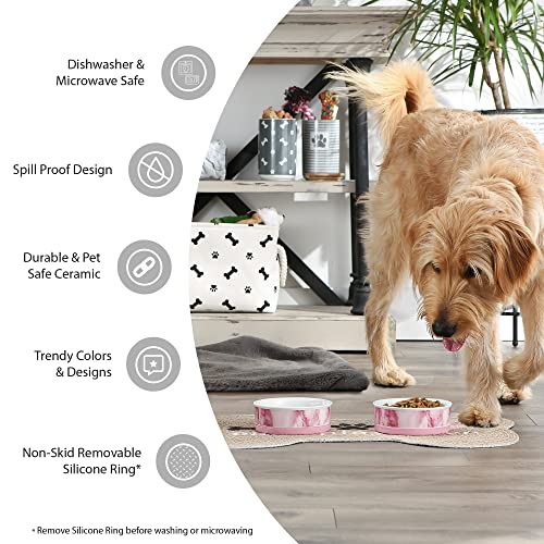 Bone Dry Lattice Collection Pet Bowl & Canister, Single Dish, Medium 6x2", Nautical Blue - color: Nautical Blue, size: Medium Single Dish, 6x2"
