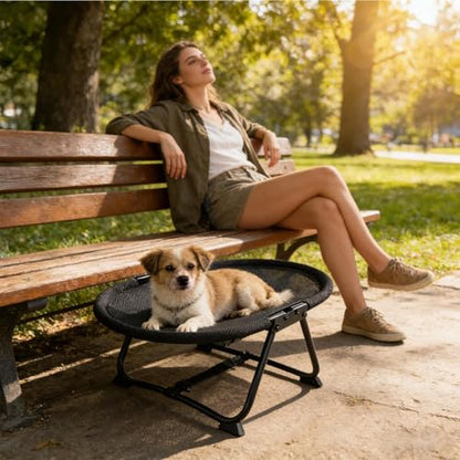 Outside Dog Bed,Portable Breathable Non Slip Cot Hammock | 22.44 x 16.14 x 10.23Inch Dog Bed Outdoor | for Pets Cats Kitten Puppy Sleep Rest Camping Travel - color: A