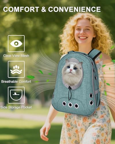 Small Dog Cat Chest Backpack Carrier,Large Space Ventilated Front Facing Backpack Carrier for Puppy,Lightweight Doggy Backpack for Hiking,Camping,Travel,Outdoor,Max 12 lbs(Cyan) - color: Cyan