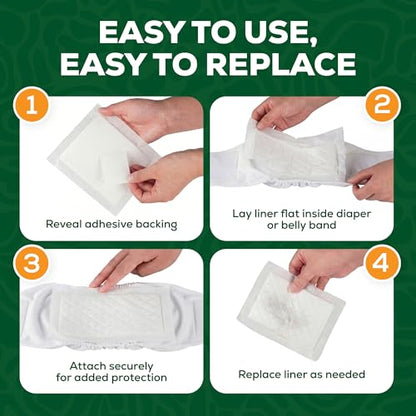 Inspire Pet Dog Diaper Liners Booster Pads for Male and Female Dogs | for Male Dog Diapers Female Dog Diapers 100ct | Disposable Diaper Inserts (Large)