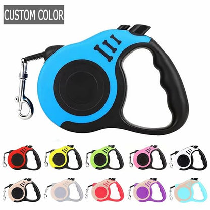 Retractable Dog Leash 16.5 ft Heavy Duty with One-Button Brake & Lock, Tangle-Free Swivel Hook, Comfortable Anti-Slip Handle for Small & Medium Dogs (Pink and Black) - color: Pink and Black
