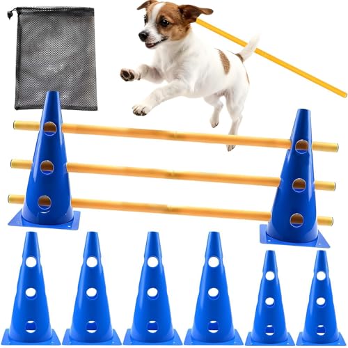 Dog Agility Equipment,Hurdle Cones Obstacle Exercise Equipment for Pet,Dog Agility Course Backyard Set