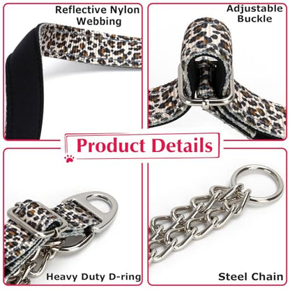 Reflective Martingale Dog Collar - Cartoon Pattern Adjustable No-Pull Training Collar with Safe Choke Chain Design for Medium, Large & XL Dogs(Cartoon XL) - color: 11, size: XL(Neck21"-27")