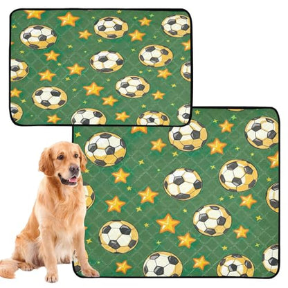 Qilmy Football Pet Mat, Waterproof Reusable Dog Training Pad Anti-Slip Pet Creat Pad for Small Medium Large Dogs and Cats - size: Medium+Large