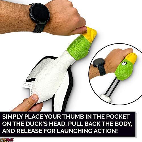 Hyper Pet Flying Series Interactive Dog Toys - Large Duck Slingshot Fetching Dog Toy - Floats on Water | Launch it soaring across the yard or water for splashy retrieval games, interactive bird design keeps pups running daily - size: Large, style: Duck Sl