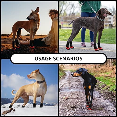 Dog Shoes for Hot Pavement Anti-Slip Dog Boots & Paw Protectors for Summer Rainy Day Dog Snow Boots Waterproof Dog Shoes for Small Medium Large Dogs with Reflective Straps for Hiking 4Pcs - size: Size 5: 2.36''x2.16''(L*W)