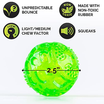 Hyper Pet DuraSqueak Dog Ball Toy, Interactive Dog Toys that Float and Squeaks for Playing, Fetching and Retrieving-Great Alternative to Traditional Tennis Balls Green 2.5 Inch - size: 2.5 Inch