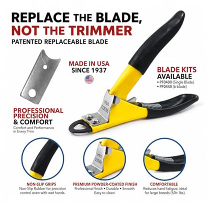 Resco Deluxe Dog Nail Clippers for Large Dogs - Professional USA-Made Guillotine Trimmer - Heavy Duty Steel, Yellow - size: Large Clipper