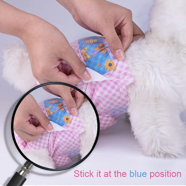 Disposable Female Dog Diapers, Puppy Diapers with Adjustable Elastic Waistline for Female Dog or Cat in Heat, Incontinence, Diaper with Wetness Indicator, S-40 Count - size: S-40