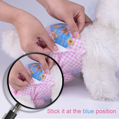 Disposable Female Dog Diapers, Puppy Diapers with Adjustable Elastic Waistline for Female Dog or Cat in Heat, Incontinence, Diaper with Wetness Indicator, S-40 Count - size: S-40