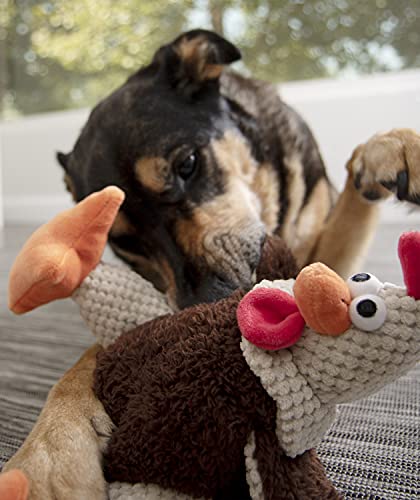 goDog, Checkers Fat Rooster, Squeaker Dog Toy, Chew Resistant, Durable Plush, Soft, Tough, Reinforced Seams, Brown, Large - color: Brown, size: Large