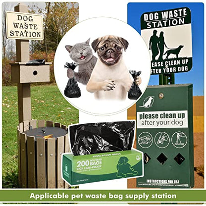 Sherr 20 Boxed Rolls 4000 Counts Dog Poop Bags Bulk Leak Proof Dog Waste Bags Universal Pet Doggy Waste Poop Box for Puppy Pets Outdoor Walking and Travel, 20 Rolls of 200(Black) - color: Black
