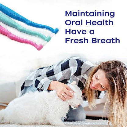 Dual Sided Cat Toothbrush Dog Toothbrush Finger Brush Micro Head, Suitable for Small to Large Dogs & Cats (White, Small) - color: White