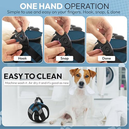 Gooby Soft Mesh X Step in Dog Harness - Blue, Medium - color: Blue, size: Medium