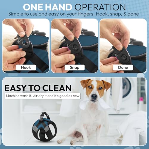 Gooby Soft Mesh X Step in Dog Harness - Blue, Small - color: Blue, size: Small
