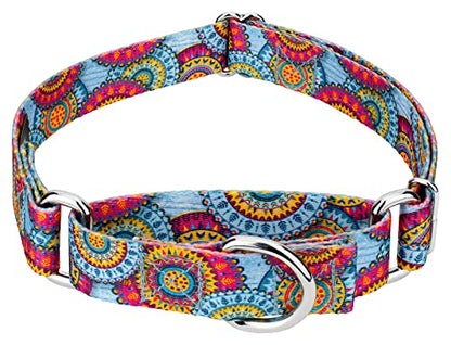 Country Brook Petz - Sky Mandala Martingale Dog Collar - Groovy Collection Featuring Far Out Designs (1/2 Inch, 2XS) - color: Sky Mandala, size: 2XS (Pack of 1)