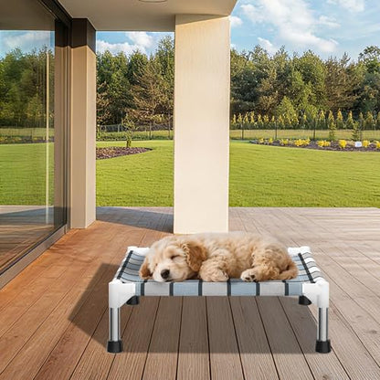 Caghash Elevated Outdoor Raised Dog Bed Outdoor Dogs Bed Lifted Pet Bed Dog Cot for Pet Taste Life, Start with A Pet Bed 20'' x 20'' x 6.5'' - size: Standard - Small