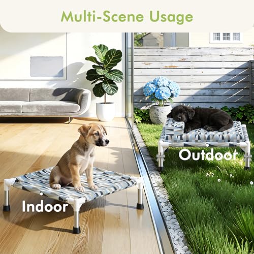 Orthopedic Dog Bed for Small Dogs - Elevated Dog Couch with Bolster and Cushion, Raised Pet Couch Bed with Removable Washable Cover - size: Small