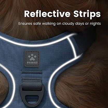 Pawaii No Pull Dog Harness with Pet ID Tag,Reflective Strips No Choke Front O Ring Breathable Mesh Adjustable Soft Padded Pet Vest with Easy Control Handle for Large Dogs | Built for safer walks with a QR Pet ID Tag, front no pull clip, reflective trim, c