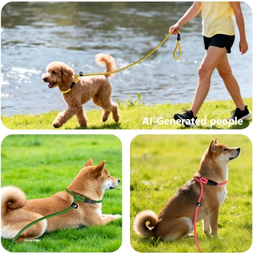 FOVRLZSE 3-Pack Adjustable No-Pull Dog Slip Leads 3 Colors (Yellow/Pink/Green) - Dogs' Fave Hues, Easy On/Off, No Collar Needed, Ideal for Training & Walking - color: Yellow, pink, green
