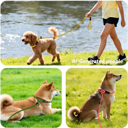 FOVRLZSE 3-Pack Adjustable No-Pull Dog Slip Leads 3 Colors (Yellow/Pink/Green) - Dogs' Fave Hues, Easy On/Off, No Collar Needed, Ideal for Training & Walking - color: Yellow, pink, green