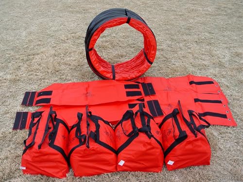 20' Heavy Duty Dog Agility Tunnel with 2 Sets of Tiedown System, Competition & Training, Multiple Colors, 2 Lengths (Red) - color: Red