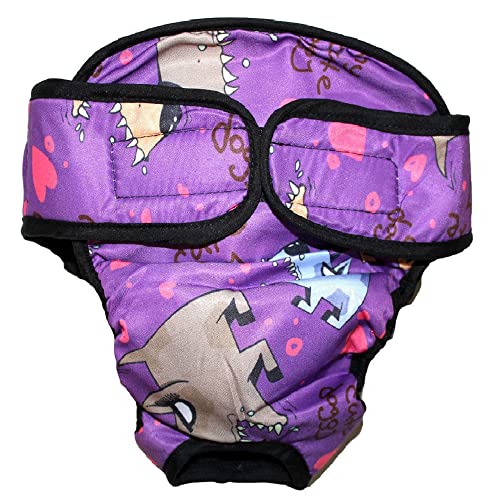 Dog Diaper Reusable Washable Female Girl for Medium & Large Big Dog Breeds Size L, XL, XXL (X-Large: Waist 22" - 28", Purple Dog) - color: Purple Dog, size: X-LARGE: Waist 22" - 28"