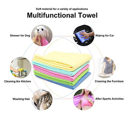 GabeFish Super Absorbent Shammy Dog Towels Quick Dry Eco-Friendly Soft Multifunctional Pets Cats Towel Packs Large 3PC - size: Large/3 Packs