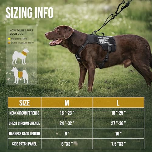 OneTigris Sentinel Pink Service Dog Vest with Patches, Reflective Lightweight Service Dog Harness with Pockets for Medium Large Dogs (Black, M: Neck 16-23", Chest 24-32") - color: Black, size: M: Neck 16-23", Chest 24-32"