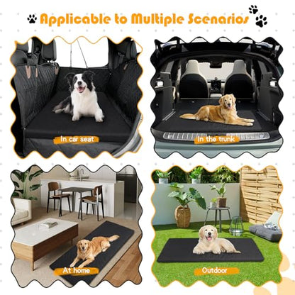 Dog Bed Mat, 52x24x2 Inch Waterproof Dog Car Bed, Travel Pet Mat for Sedan Mid-Size SUV Truck, Orthopedic Foam Dog Sleeping Pad, Non Slip Washable Dog Crate Pad for Trunk Indoor Outdoor