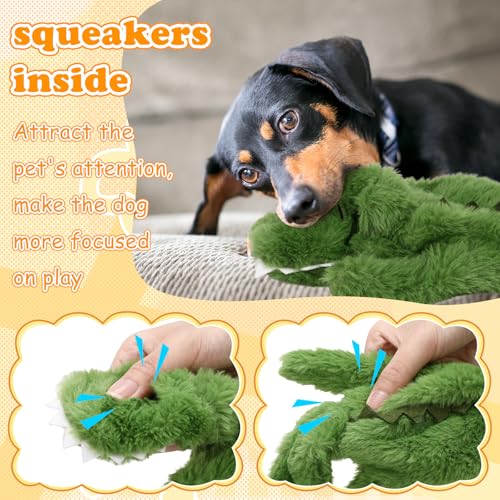 Sratte 10 Pcs Soft Dog Squeaky Toys No Stuffing Crinkle Dog Toy for Aggressive Chewers Durable Plush Teething Puppy Squeak Animals Chew for Small Medium Large Pets, 10 Styles (Cute Style) - style: Cute Style