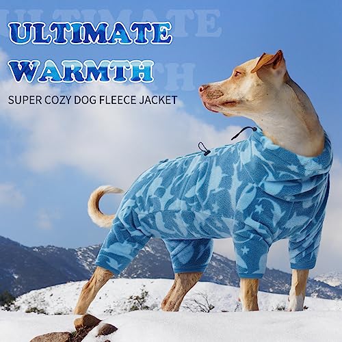 ROZKITCH Shark Dog Pajamas, Pet Windproof Warm Cold Weather Jacket Vest with Luminous Zipper, Jumpsuit Apparel Outfit Clothes for Small Medium Large Dog Shark M - color: Blue-shark, size: M