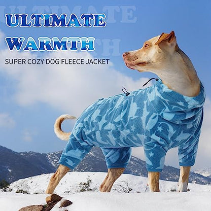 ROZKITCH Shark Dog Pajamas, Pet Windproof Warm Cold Weather Jacket Vest with Luminous Zipper, Jumpsuit Apparel Outfit Clothes for Small Medium Large Dog Shark M - color: Blue-shark, size: M