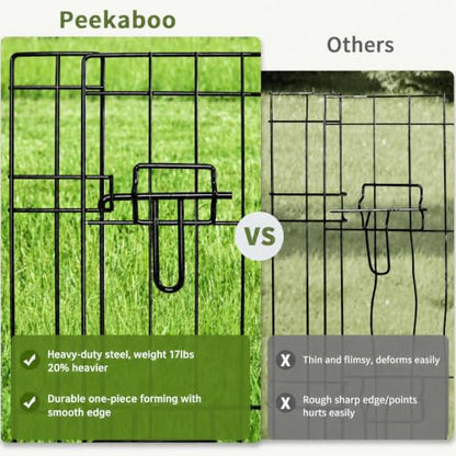 Dog Pen Pet Playpen Dog Fence Indoor Foldable Metal Wire Exercise Puppy Play Yard Pet Enclosure Indoor Outdoor 8 Panels 24 Inch with Bottom Pad (Bottom Cover Fence with Printing) - style: Playpen + printing pad