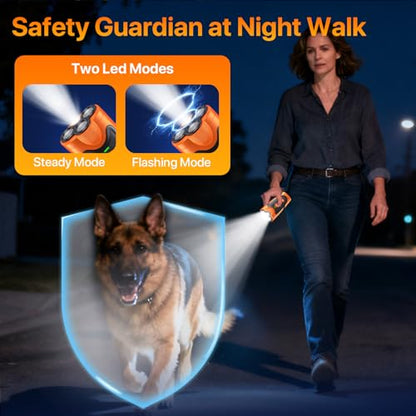 Dog Bark Deterrent Device, 3X Ultrasonic Anti Barking Device for Dogs, 6 Training Modes & 23 FT Range Stop Neighbors Dog Barks, Portable Dog Training Tool with Flashlight Indoor Outdoor Use, Orange